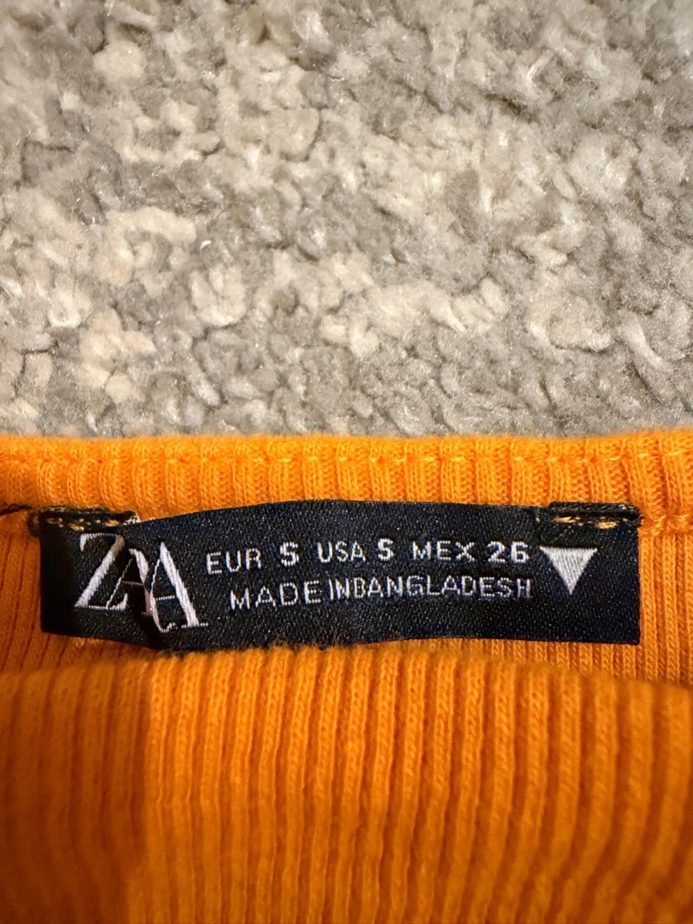 Zara Orange Puff Sleeve Crop Top
